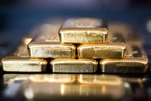 Stacked gold bars