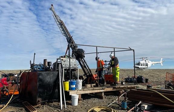 An archival Storm drilling model shows how completed and planned holes support geological interpretation. Image source: Aston Bay Holdings/American West Metals.