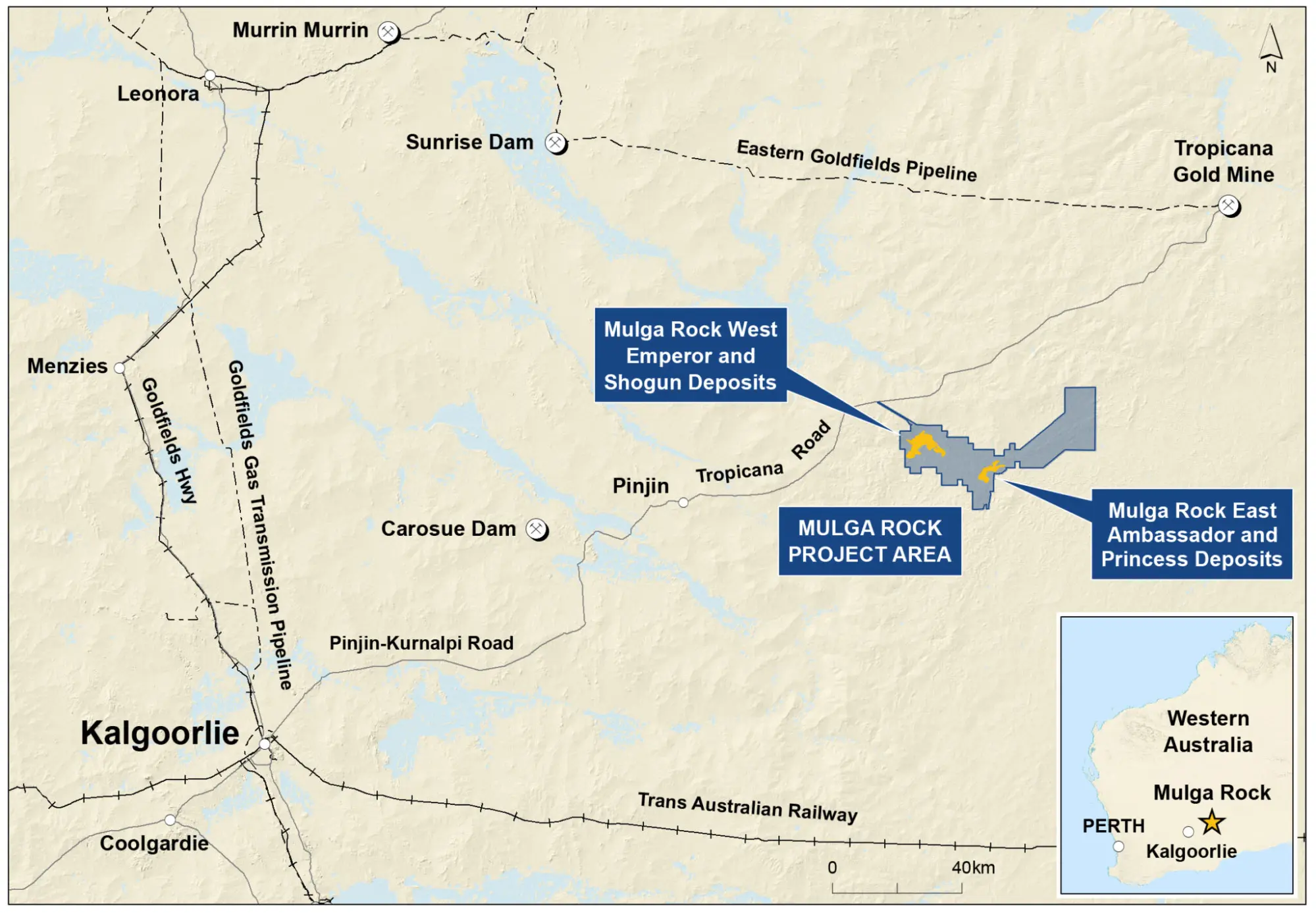 Location map of the Mulga Rock Project